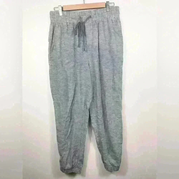 Loft Outlet Jogger Womens Size Medium Sweatpant Drawstring Waist Light Gray - Picture 2 of 3